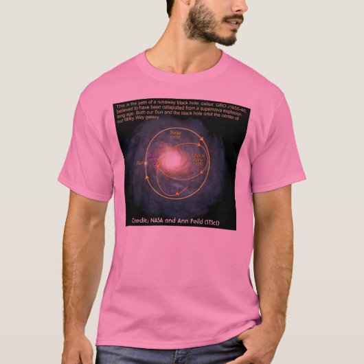 Die NASA-Illustration: Bahnen des schwarzen Lochs T-Shirt (Vorderseite)