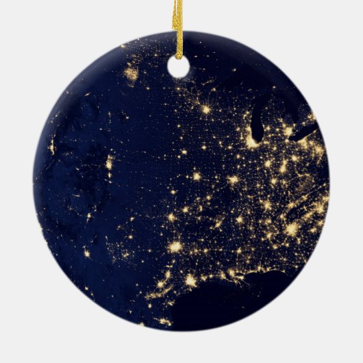 Die NASA-Lichter vom Raum USA Keramik Ornament (Hinten)