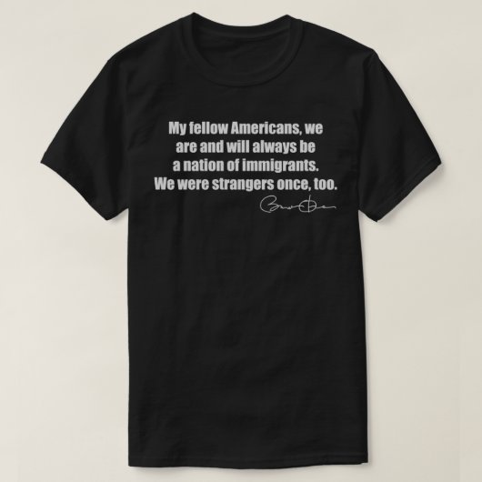 Die Nation der Immigranten mächtiges Barack Obama  T-Shirt (Design vorne)