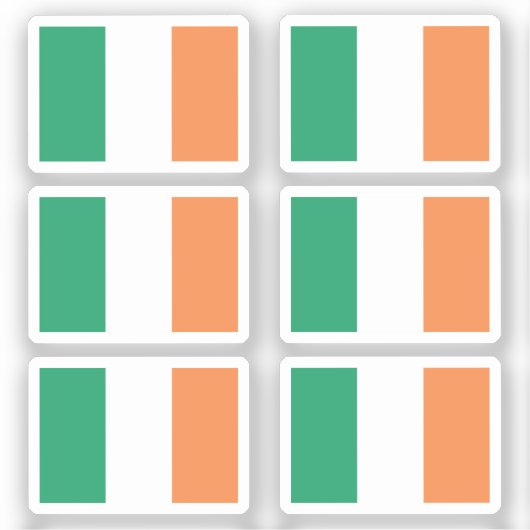 Die nationale Flagge Irlands Sammelpackung von 6 Aufkleber (Vorderseite)