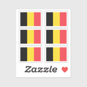 Die Nationalflagge Belgiens mit 6 Aufkleber