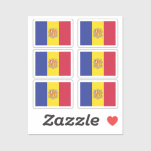 Die Nationalflagge des Andorra-Packs von 6 Aufkleber