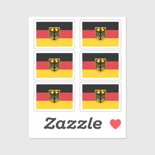 Die Nationalflagge Deutschlands mit 6 Aufkleber (Blatt)
