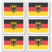 Die Nationalflagge Deutschlands mit 6 Aufkleber (Vorderseite)