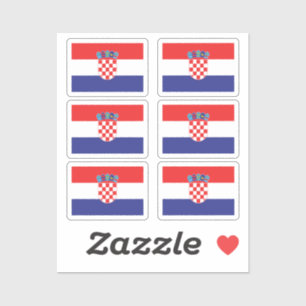 Die Nationalflagge Kroatiens mit 6 Aufkleber