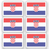 Die Nationalflagge Kroatiens mit 6 Aufkleber (Vorderseite)