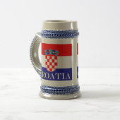 Die Nationalflagge Kroatiens Zastava Hrvatske Bierglas (Vorderseite Links)