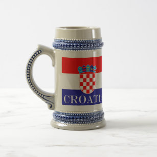 Die Nationalflagge Kroatiens Zastava Hrvatske Bierglas