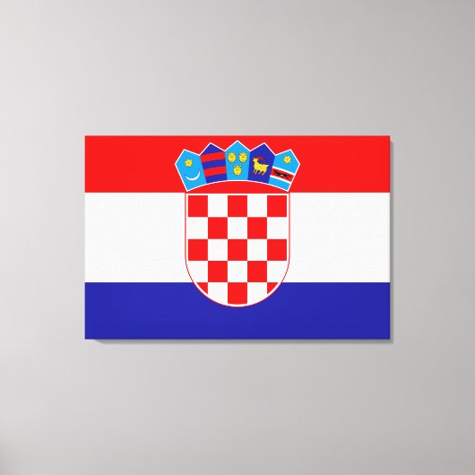 Die Nationalflagge Kroatiens Zastava Hrvatske Leinwanddruck (Vorderseite)
