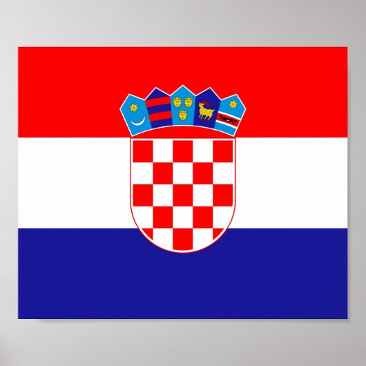 Die Nationalflagge Kroatiens Zastava Hrvatske Poster (Vorne)