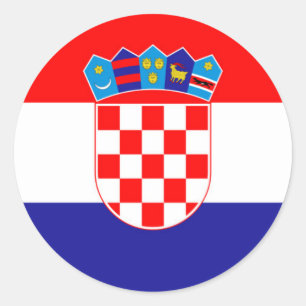 Die Nationalflagge Kroatiens Zastava Hrvatske Runder Aufkleber