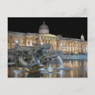 Die Nationalgalerie, der Trafalgar-Platz Postkarte