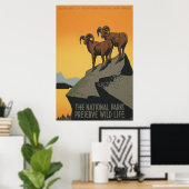 Die Nationalparks bewahren das Wilde Leben Poster (Heimbüro)