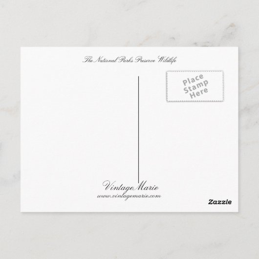 Die Nationalparks schützen die Tierwelt Postkarte (Rückseite)