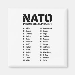 Die NATO Phonetische Alphabet Magnet