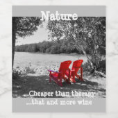 Die Natur billiger als die Therapie, und mehr Wein Weinetikett (Einzelnes Label)