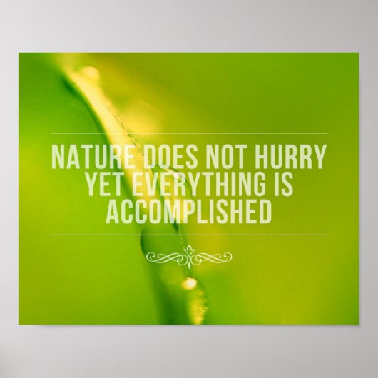 Die Natur eilt nicht | Inspiration Zitat Poster (Vorne)