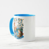 Die Natur erkunden: Junge Fischerei mit einem groß Tasse (Vorderseite Links)