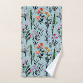 Die Natur im Sommer Blaues Muster der Blume Badhandtuch Set (Handtuch)