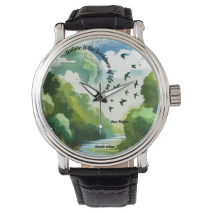 Die Natur ist das Rückgrat des Lebens auf der Erde Armbanduhr
