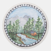 Die Natur ist die Kunst Gottes. Runde Aufkleber (Vorderseite)