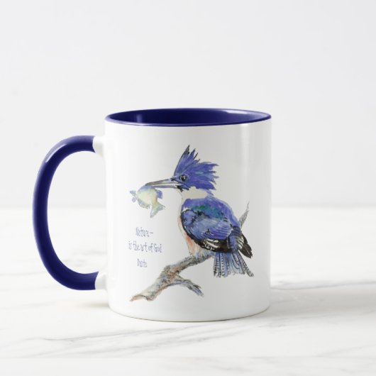 Die Natur ist die Kunst Gottes, Zitat - Kingfisher Tasse (Links)