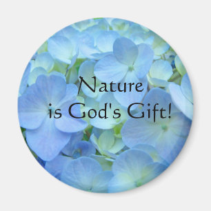 Die Natur ist Gottes Geschenk! Magnete Blaue Hydra Magnet