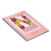 Die Natur ist mein Element Blumengrün-rosa-orangef Notizblock (Rechte Seite)