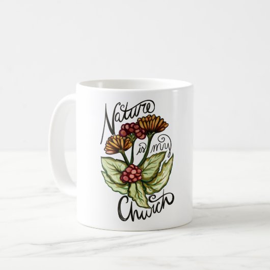 Die Natur ist meine Kirche Pagan Green Witch Druid Kaffeetasse (Vorderseite Links)
