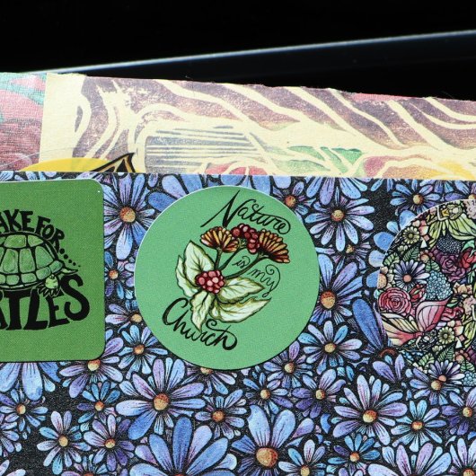 Die Natur ist meine Kirche Pagan Green Witch Druid Runder Aufkleber