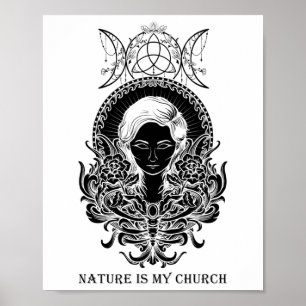 Die Natur ist meine Kirchenhexe Halloween Poster