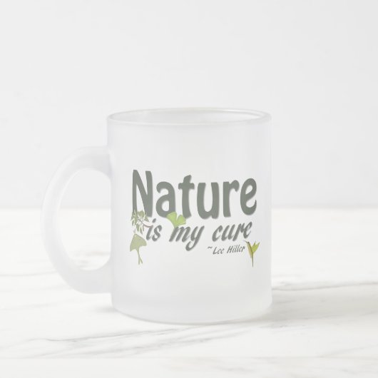 Die Natur ist meine Mattierte Tasse aus Glas (Links)
