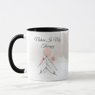 Die Natur ist meine Therapie Minimalistische Ber Tasse