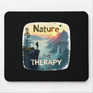 Die Natur ist meine Therapie - Wandern - Frauen Mousepad