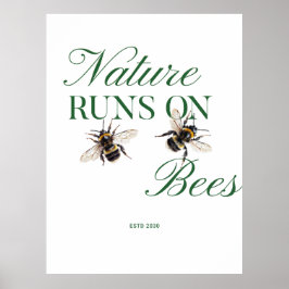 Die Natur läuft mit Bienen für Dankeschön-Geschenk Poster