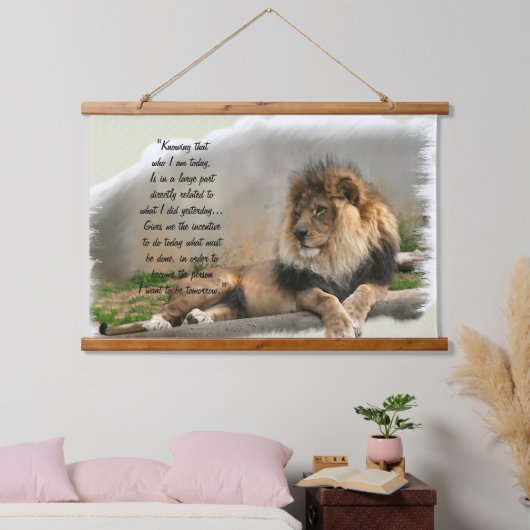 Die Natur liebt die Löwen Wandteppich Mit Holzrahmen (Schlafzimmer)