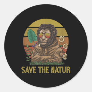 Die Natur Rette die Umwelt der Naturlandschaft Runder Aufkleber