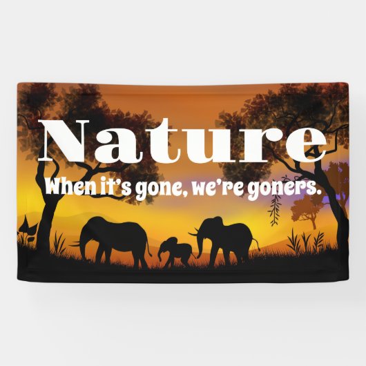 Die Natur und Elefanten schätzen Banner (Horizontal)