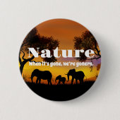 Die Natur und Elefanten schätzen Button (Vorderseite)