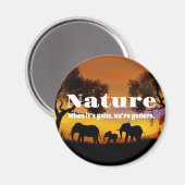 Die Natur und Elefanten schätzen Magnet (Vorderseite/Rückseite)