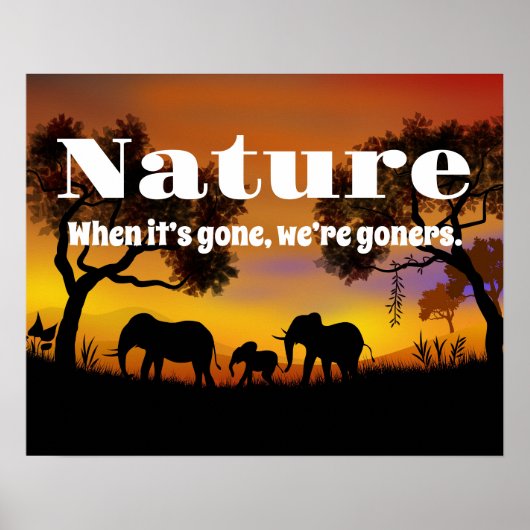 Die Natur und Elefanten schätzen Poster (Vorne)