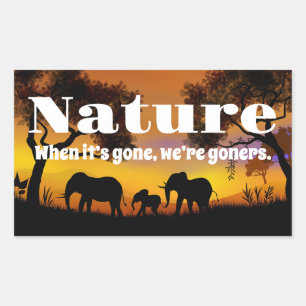 Die Natur und Elefanten schätzen Rechteckiger Aufkleber