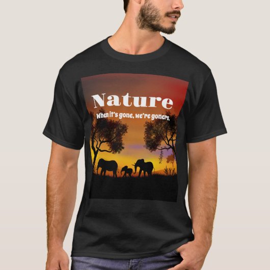Die Natur und Elefanten schätzen T-Shirt (Vorderseite)