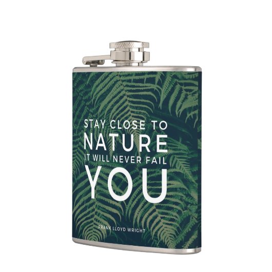 Die Natur Versage Ihnen nie Palmen zu zitieren Flachmann (Links)