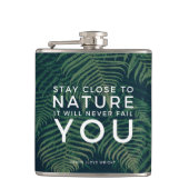 Die Natur Versage Ihnen nie Palmen zu zitieren Flachmann (Vorderseite)