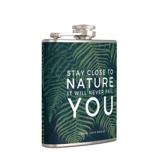 Die Natur Versage Ihnen nie Palmen zu zitieren Flachmann (Rechts)