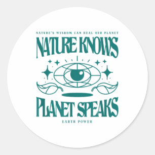 Die Natur weiß, dass Planet einen Umweltschutz spr Runder Aufkleber
