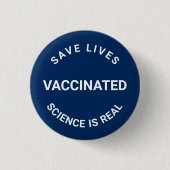 Die Naturwissenschaften sind geimpft und gerettet Button (Vorderseite)
