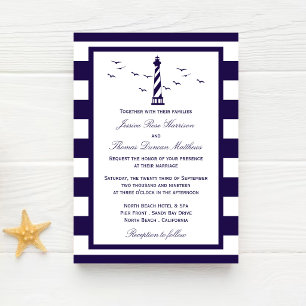 Die nautische Leuchtturm-Hochzeitskollektion Einladung