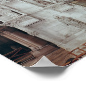 Die Nave und das Innere von Eglise Poster (Ecke)